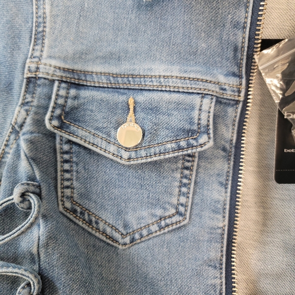 Bebe jean romper jumpsuit size 0 XS XXS NWT - Picture 4 of 6